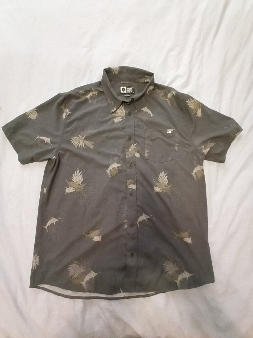 Salty Crew Breezer Perf S/S Tech Woven Green Shirt